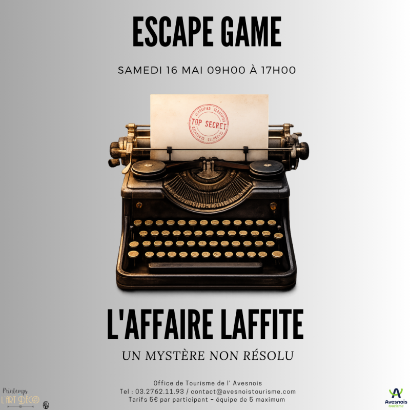 Printemps de l'Art Déco : Escape Game Art déco_Maubeuge