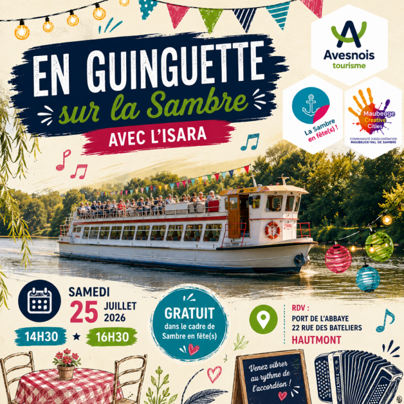 Visites de l'été : En guinguette sur la Sambre avec l'Isara_Hautmont Visites de l'été : En guinguette sur la Sambre avec l'Isara_Hautmont
